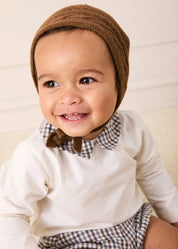 Cadogan Houndstooth Button Detail Bloomers in Camel (3mths-3yrs) Bloomers from Pepa London