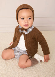 Cadogan Houndstooth Button Detail Bloomers in Camel (3mths-3yrs) Bloomers from Pepa London