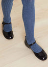 Patent Leather Mary Jane Shoes in Navy (25-34EU) Shoes  from Pepa London