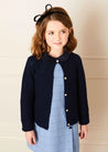 Openwork Cardigan in Navy (6mths-10yrs) Knitwear  from Pepa London