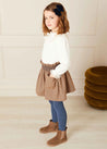 Chester Puppytooth Skirt in Caramel (4-10yrs) Skirts  from Pepa London