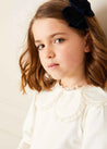 Lace Trim Petal Collar Top in Cream (3-10yrs) Tops & Bodysuits  from Pepa London