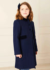 Single Breasted Scallop Detail Coat In Navy (12mths-10yrs) COATS  from Pepa London