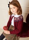 The Classic Burgundy Fair Isle Knitted Cardigan Girl Look Look  from Pepa London