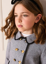 Alderney Check Double Breasted Gold Button Jacket in Black (4-12yrs) Coats from Pepa London
