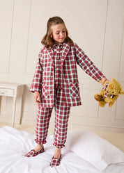 Francis Tartan Slippers in Red (24-35EU) Shoes from Pepa London