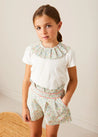 Cordelia Liberty Floral Ruffle Collar Top in Pink (2-10yrs) TOPS & BODYSUITS from Pepa London