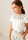 Cordelia Liberty Floral Ruffle Collar Top in Pink (2-10yrs) TOPS & BODYSUITS from Pepa London