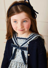 Evelyn Floral Mariner Collar Long Sleeve Dress in Blue (18mths-10yrs) Dresses  from Pepa London