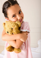 Beauchamp Gingham Ruffle Hem Floral Trim Night Dress in Pink (18mths- 10yrs) Nightwear from Pepa London