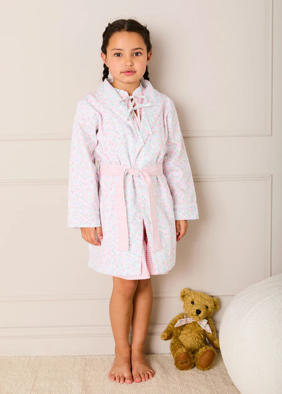 Limited Edition Merrythought & Pepa Teddy Bear with Adelaide Floral Bow in Pink (S-M) Toys from Pepa London