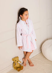 Harriet Floral Light Weight Dressing Gown in Pink (2- 10yrs) Nightwear from Pepa London