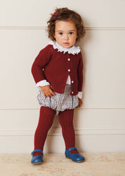 Check Button Detail Bloomers In Beige (3mths-2yrs) BLOOMERS  from Pepa London