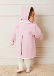 Austrian Double Breasted White Trim Baby Coat in Baby Pink (6mths-4yrs) Coats from Pepa London