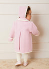 Austrian Double Breasted White Trim Baby Coat in Baby Pink (6mths-3yrs) Coats  from Pepa London