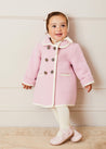 Austrian Double Breasted White Trim Baby Coat in Baby Pink (6mths-3yrs) Coats  from Pepa London