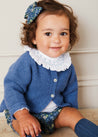 Floral Bow Detail Bloomers In Blue (3mths-3yrs) BLOOMERS  from Pepa London