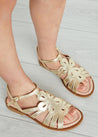 Metallic Strappy Leather Sandals in Gold (24-34EU) Shoes  from Pepa London
