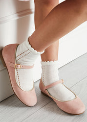 Girls Suede Pink Mary-Jane Shoes (24-34EU) Shoes  from Pepa London