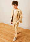 Plain Light Linen Blazer in Beige (4-10yrs) COATS from Pepa London