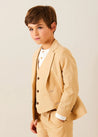 Plain Light Linen Vest in Beige (4-10yrs) TOPS & BODYSUITS from Pepa London