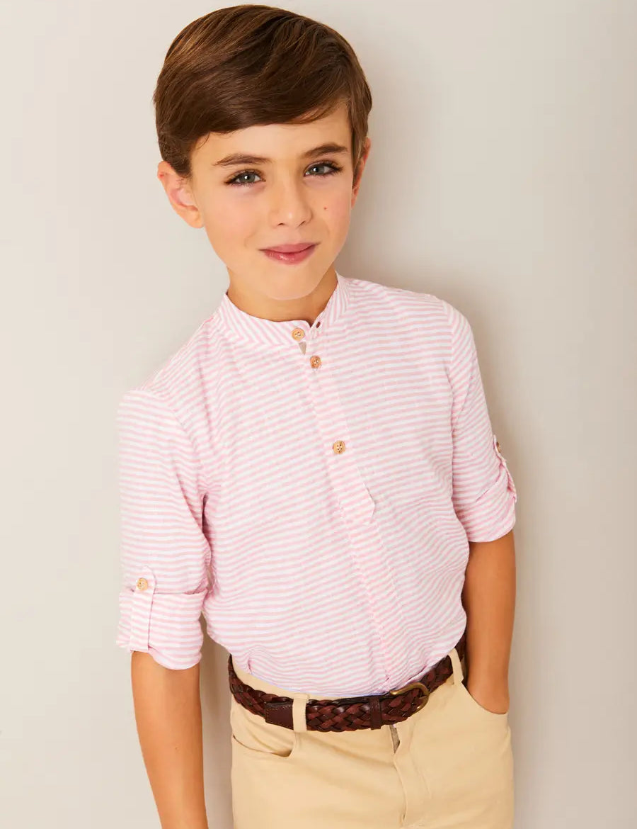 The Hertford Striped Shirt Boy Look Look from Pepa London