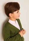 Safari Button Detail Cardigan in Green (4-10yrs) KNITWEAR from Pepa London