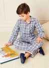 Gloucester Check Pyjamas in Blue (18mths-10yrs) Nightwear  from Pepa London