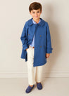 Double Breasted Coat With Detachable Hood in Blue (18mths-10yrs) COATS from Pepa London