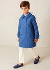 Double Breasted Coat With Detachable Hood in Blue (18mths-10yrs) COATS from Pepa London