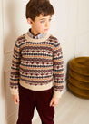 All Over Fair Isle Jumper in Camel (4-10yrs) Knitwear  from Pepa London