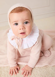 Cashmere Long Sleeve Cable Knitted Set in Pink (1mth-12mths) Knitted Sets from Pepa London