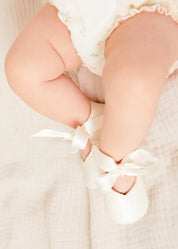 Esme Floral Bow Detail Bloomers in White (1-12mths) BLOOMER from Pepa London