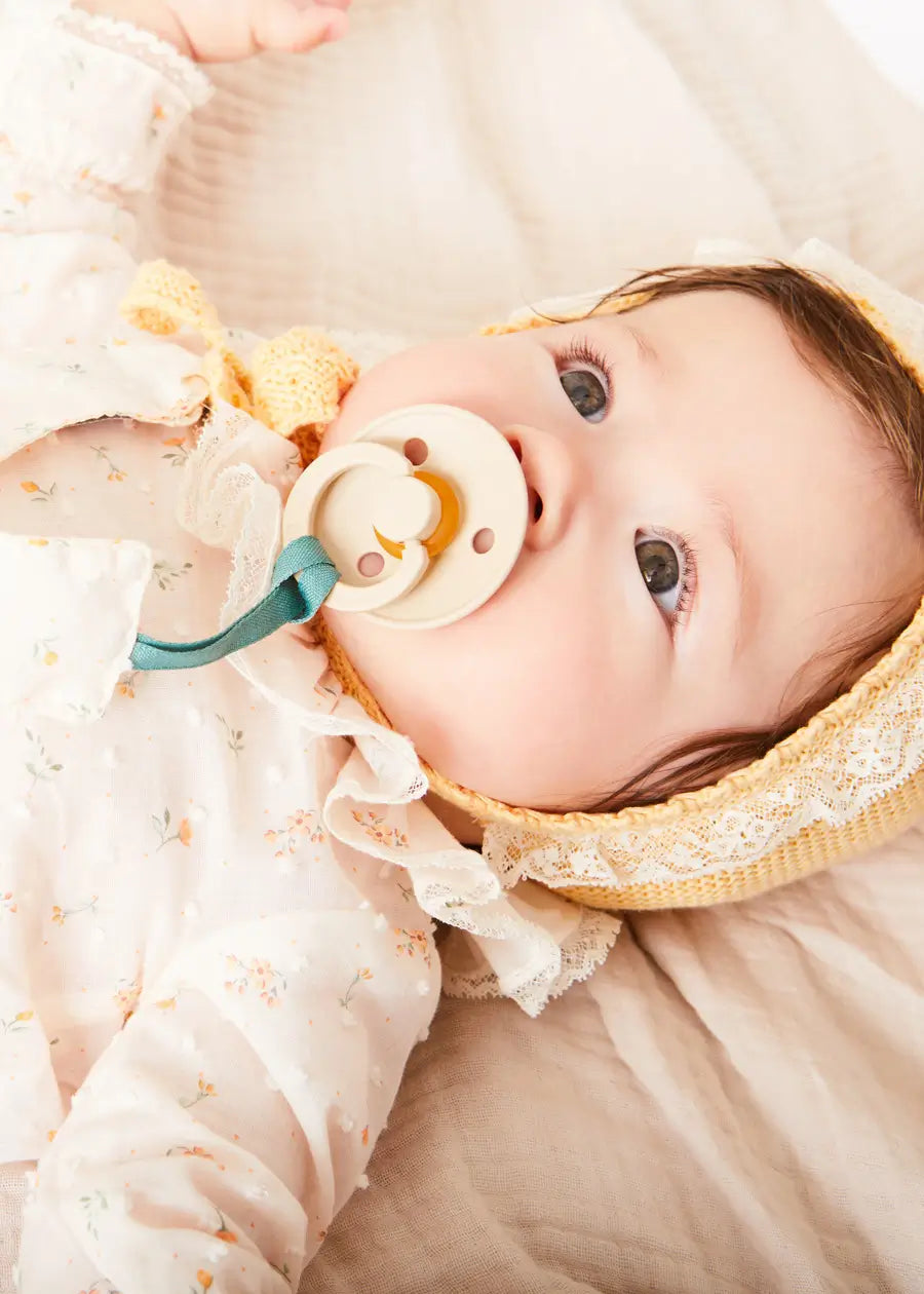 Esme Floral Ruffle Collar Long Sleeve Blouse in White (1-12mths)