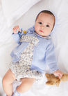 Openwork Detail Baby Cardigan in Blue (1-12mths) Knitwear from Pepa London
