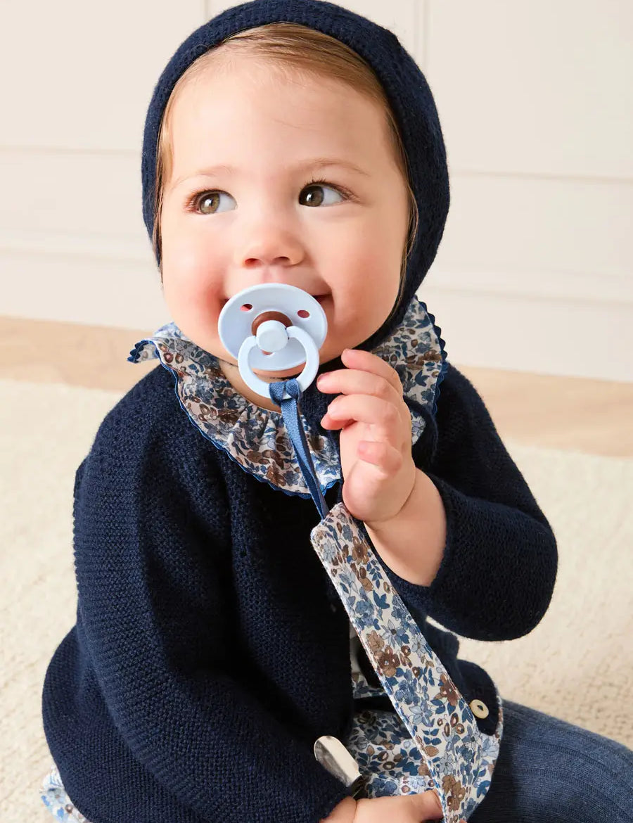 Beatrice Floral Dummy Clip Dummy Clip in Blue (OS) Accessories from Pepa London