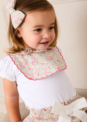 Adelaide Floral Medium Bow Hair Clip in Pink Hair Accessories from Pepa London