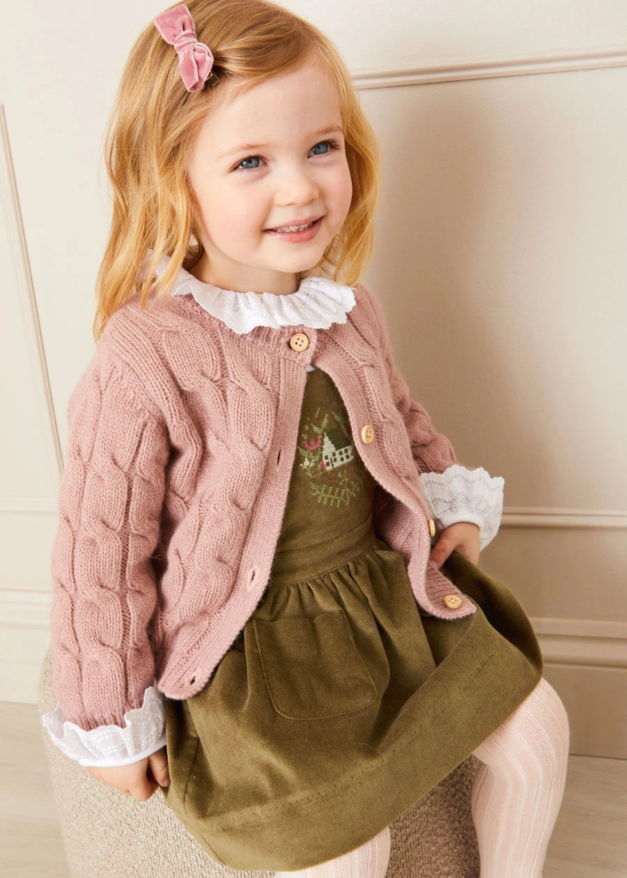 The Green Velvet Embroidered Skirt Baby Girl Look Look  from Pepa London