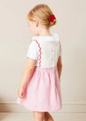 Lawrence Striped Boat Embroidered Scallop Detail Pinafore Skirt in Red (18mths-4yrs) SKIRTS from Pepa London