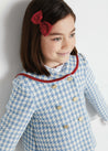 Mariner Collar Gold Button Houndstooth Jacket in Blue (4-10yrs) Coats  from Pepa London