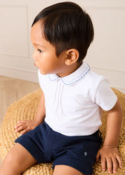 Insignia Elasticated Waist Turn-up Shorts in Navy (12mths-4yrs) Shorts from Pepa London