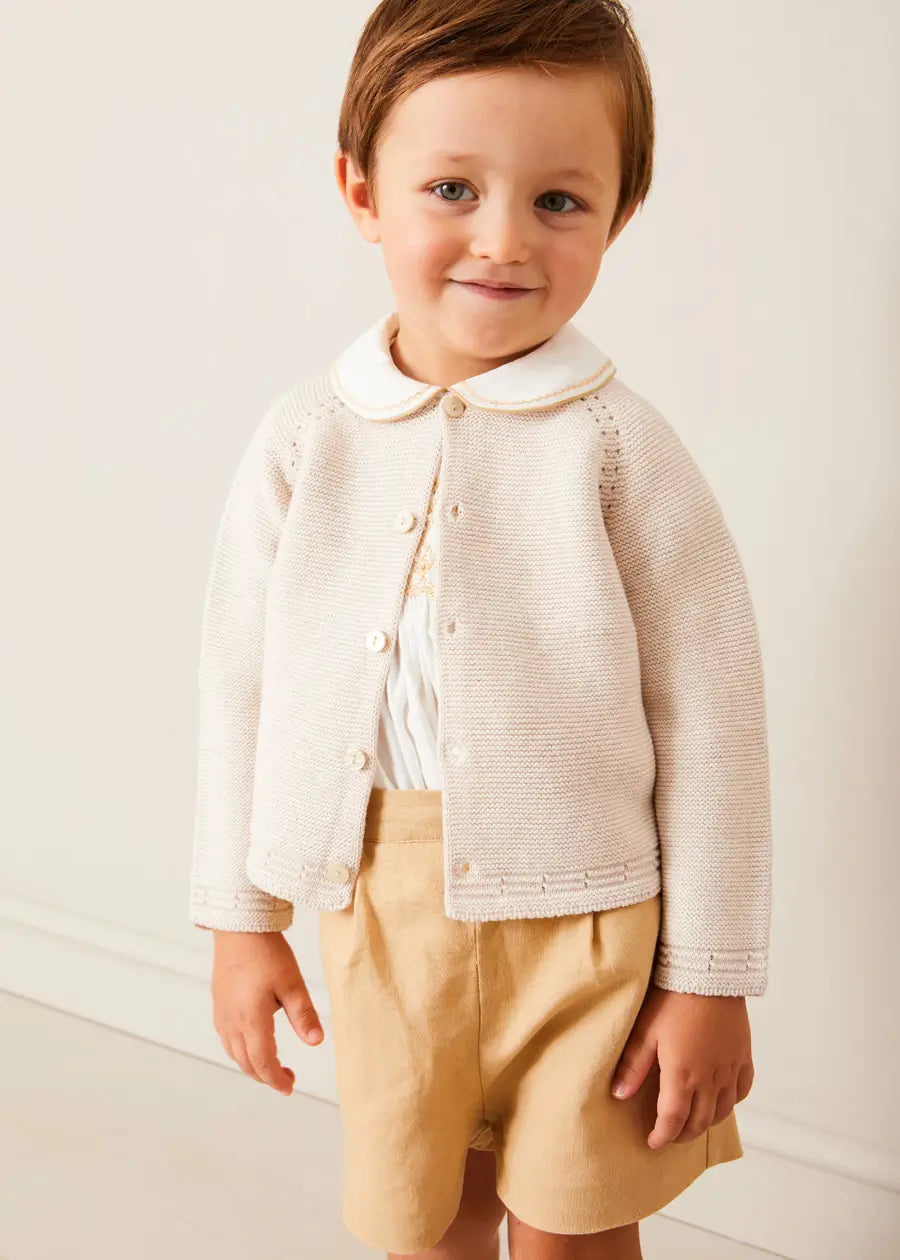 Plain Cardigan in Cream (6mths-10yrs)