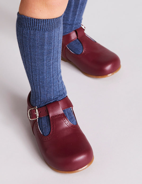 T-Bar Baby Shoes in Burgundy (20-26EU) Shoes  from Pepa London
