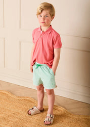 Violet Floral Green Striped Swim Shorts in Green (2-10yrs) Swimwear from Pepa London