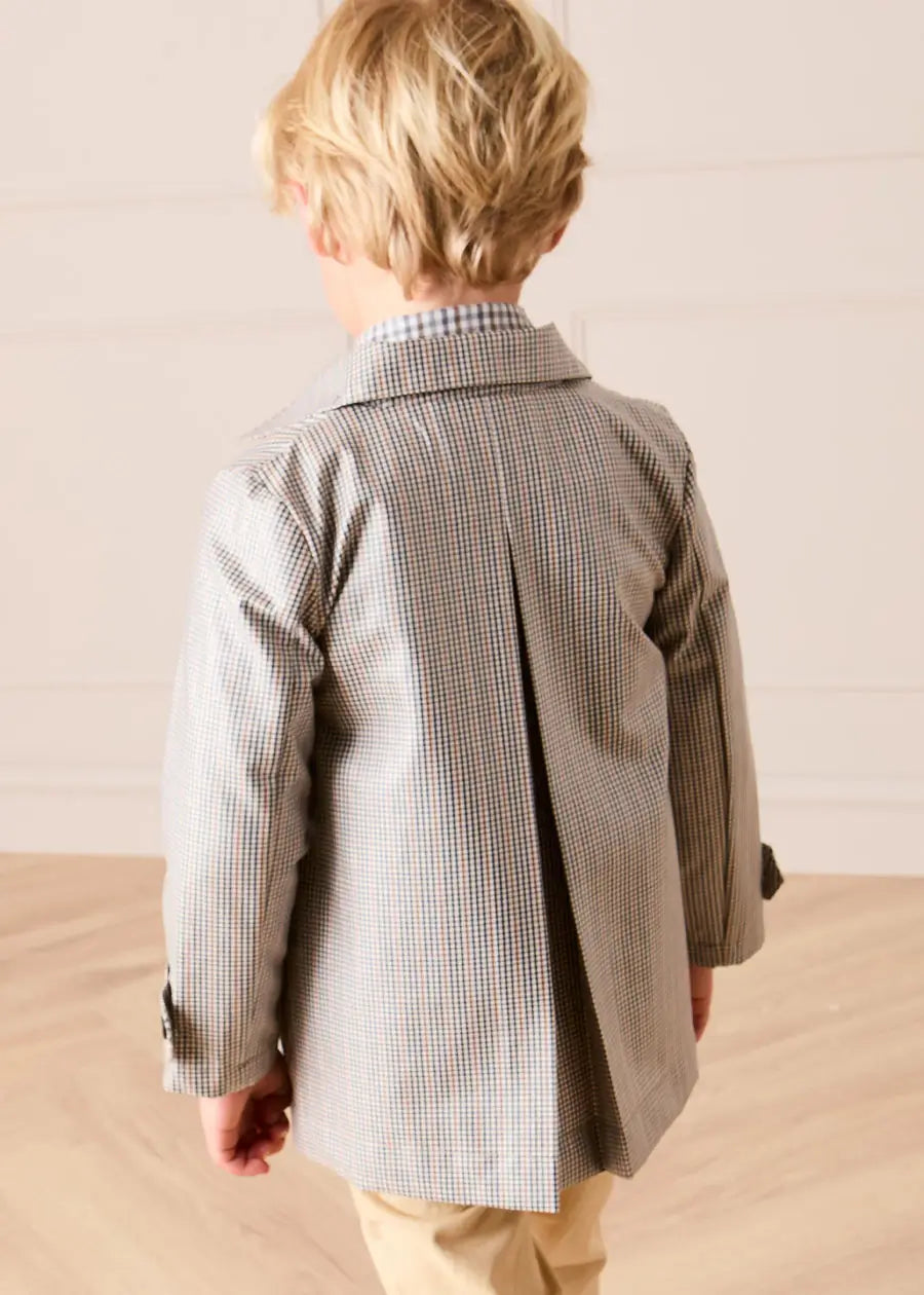 Sloane Check Raincoat with Pockets in Camel (4-10yrs) Coats from Pepa London