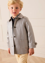 Sloane Check Raincoat with Pockets in Camel (4-10yrs) Coats from Pepa London