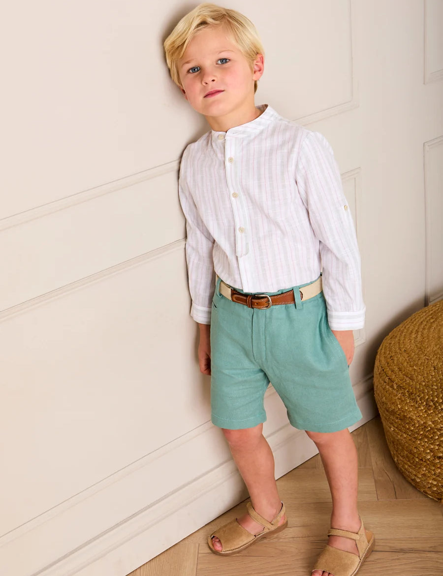 Plain Shorts in Sage Green (4- 10yrs) Shorts from Pepa London