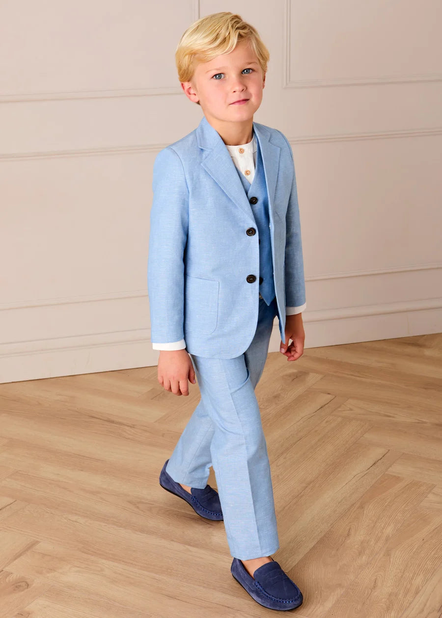 Plain Patch Pocket Blazer in Sky Blue (4- 10yrs) Coats from Pepa London