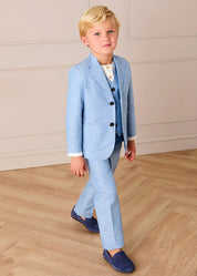 Plain Patch Pocket Blazer in Sky Blue (4- 10yrs) Coats from Pepa London