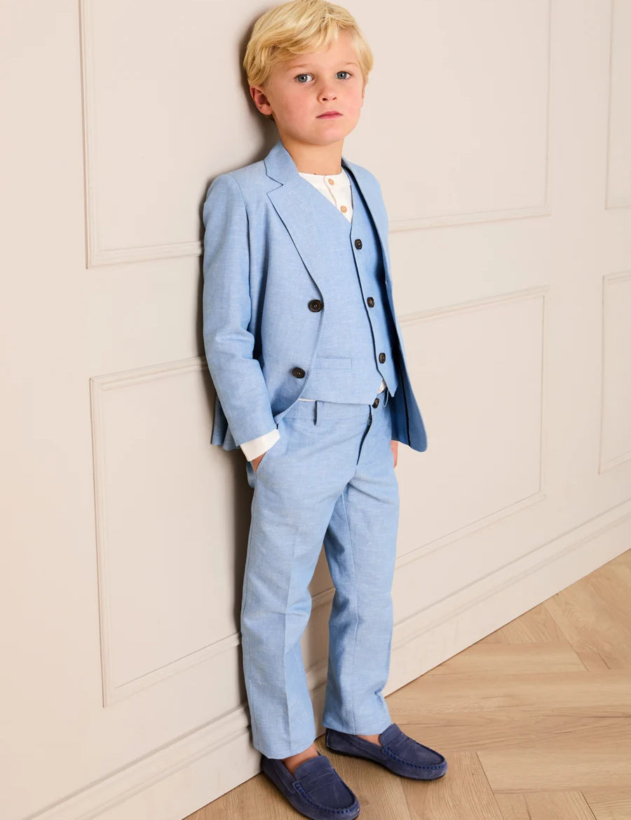 Plain Trousers in Sky Blue (4- 10yrs) Trousers from Pepa London